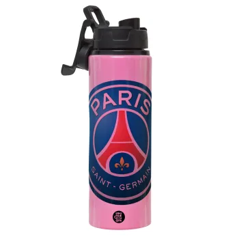 Paris Saint-Germain F.C., Metallic water bottle with safety lid, 850ml aluminum