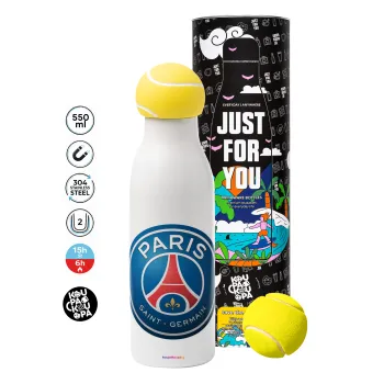 Paris Saint-Germain F.C., Μπάλα τένις μεταλλικό παγούρι θερμός, διπλού τοιχώματος, 550ml