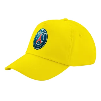 Paris Saint-Germain F.C., Child's Baseball Cap, 100% Cotton Twill, Yellow (COTTON, CHILD, UNISEX, ONE SIZE)