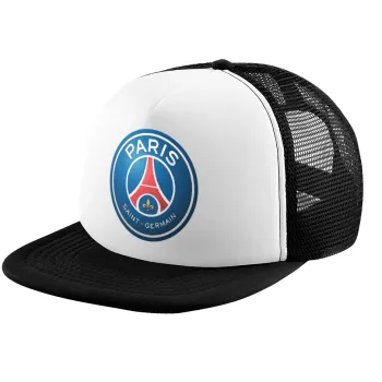 Paris Saint-Germain F.C., Child's Soft Trucker Hat with BLACK/WHITE Mesh (POLYESTER, CHILD, ONE SIZE)