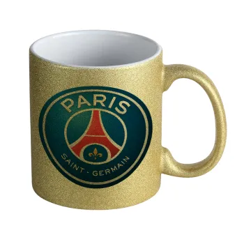 Paris Saint-Germain F.C., Κούπα Χρυσή Glitter που γυαλίζει, κεραμική, 330ml