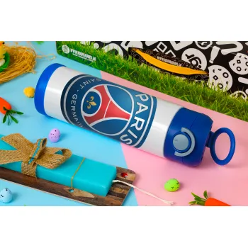 Paris Saint-Germain F.C., Easter candle, Childrens hot water bottle, stainless steel, with safety straw, BLUE (500ml)