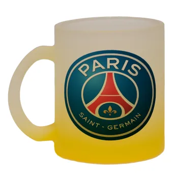 Paris Saint-Germain F.C., Κούπα γυάλινη δίχρωμη με βάση το κίτρινο ματ, 330ml