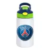 Παιδικό παγούρι θερμό, ανοξείδωτο, με καλαμάκι ασφαλείας, πράσινο/μπλε (350ml)