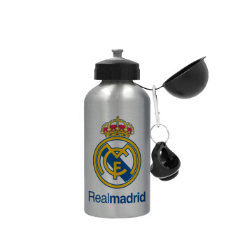 Real Madrid CF, Μεταλλικό παγούρι νερού, Ασημένιο, αλουμινίου 500ml