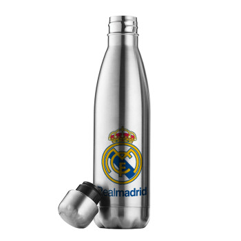 Real Madrid CF, Μεταλλικό παγούρι θερμός Inox (Stainless steel), διπλού τοιχώματος, 500ml