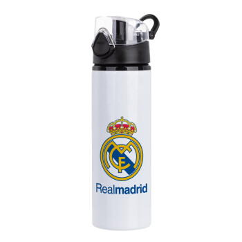 Real Madrid CF, Μεταλλικό παγούρι ποδηλάτου με καπάκι ασφαλείας, αλουμινίου 750ml
