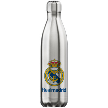 Real Madrid CF, Μεταλλικό παγούρι θερμός Inox (Stainless steel), διπλού τοιχώματος, 750ml