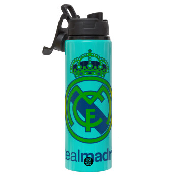 Real Madrid CF, Metallic water bottle with safety lid, 850ml aluminum