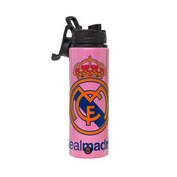 Real Madrid CF, Μεταλλικό παγούρι νερού με καπάκι ασφαλείας, αλουμινίου 850ml