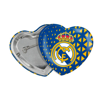 Real Madrid CF, Κονκάρδα παραμάνα καρδιά (57x52mm)