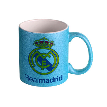 Real Madrid CF, Κούπα Σιέλ Glitter που γυαλίζει, κεραμική, 330ml