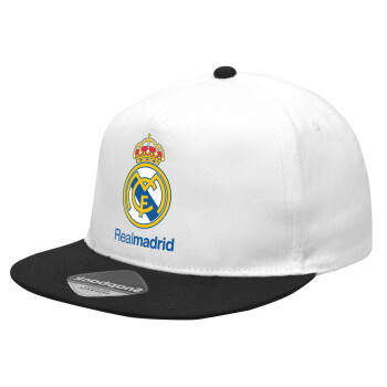 Real Madrid CF, Καπέλο Ενηλίκων Flat Snapback Λευκό/Μαύρο, (POLYESTER, ΕΝΗΛΙΚΩΝ, UNISEX, ONE SIZE)