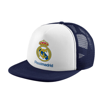 Real Madrid CF, Καπέλο Ενηλίκων Soft Trucker με Δίχτυ Dark Blue/White (POLYESTER, ΕΝΗΛΙΚΩΝ, UNISEX, ONE SIZE)