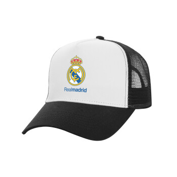 Real Madrid CF, Καπέλο Ενηλίκων Structured Trucker, με Δίχτυ, ΛΕΥΚΟ/ΜΑΥΡΟ (100% ΒΑΜΒΑΚΕΡΟ, ΕΝΗΛΙΚΩΝ, UNISEX, ONE SIZE)