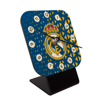 Real Madrid CF, Quartz Table clock in natural wood (10cm)