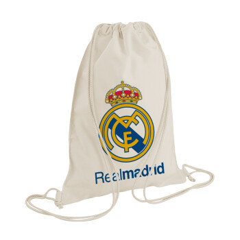 Real Madrid CF, Τσάντα πλάτης πουγκί GYMBAG natural (28x40cm)