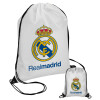 Real Madrid CF, Τσάντα πουγκί με μαύρα κορδόνια 45χ35cm (1 τεμάχιο)