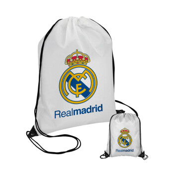 Real Madrid CF, Τσάντα πουγκί με μαύρα κορδόνια 45χ35cm (1 τεμάχιο)