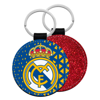 Real Madrid CF, Μπρελόκ Δερματίνη, στρογγυλό ΚΟΚΚΙΝΟ (5cm)