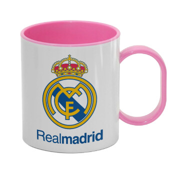 Real Madrid CF, Κούπα (πλαστική) (BPA-FREE) Polymer Ροζ για παιδιά, 330ml