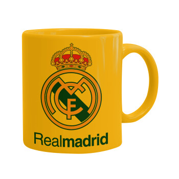 Real Madrid CF, Κούπα, κεραμική κίτρινη, 330ml (1 τεμάχιο)