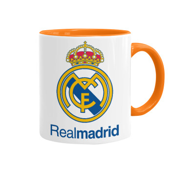 Real Madrid CF, Κούπα χρωματιστή πορτοκαλί, κεραμική, 330ml