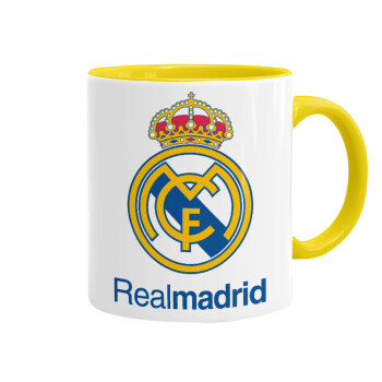 Real Madrid CF, Κούπα χρωματιστή κίτρινη, κεραμική, 330ml