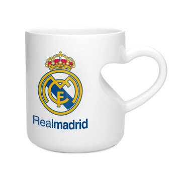 Real Madrid CF, Κούπα καρδιά λευκή, κεραμική, 330ml