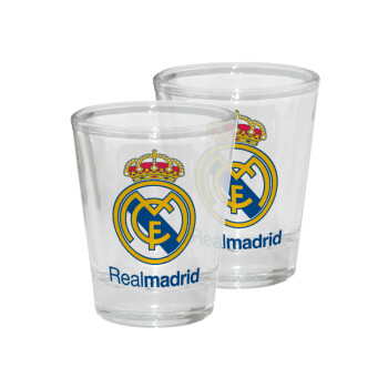 Real Madrid CF, Σφηνοπότηρα γυάλινα 45ml διάφανα (2 τεμάχια)