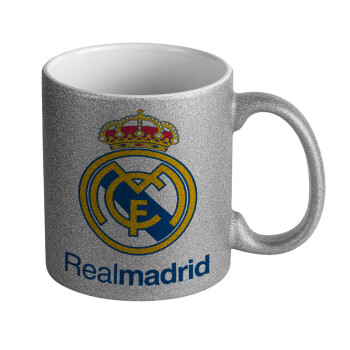 Real Madrid CF, Κούπα Ασημένια Glitter που γυαλίζει, κεραμική, 330ml
