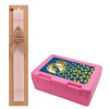 Easter Set, children's snack container PINK & scented flat Easter candle (30cm) (PINK)