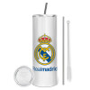 Tumbler stainless steel 600ml, with metal straw & cleaning brush