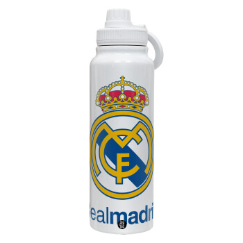 Real Madrid CF, 1L Stainless Steel Thermal Bottle with Phone Holder & Double Wall Insulation