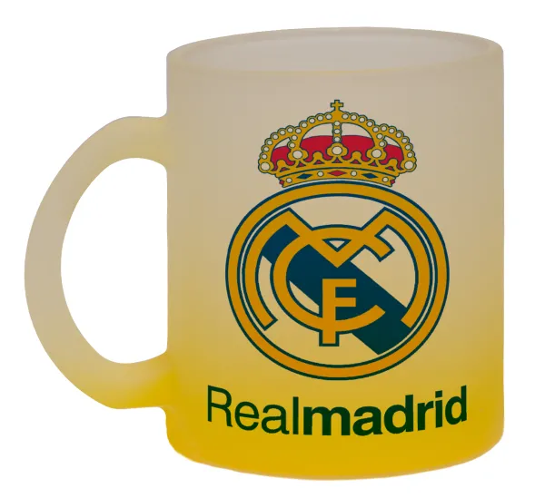 Real Madrid CF — Κούπα γυάλινη δίχρωμη με βάση το κίτρινο ματ, 330ml