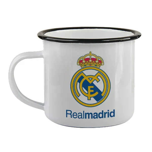 Real Madrid CF — Enamel mug with black rim, 360ml