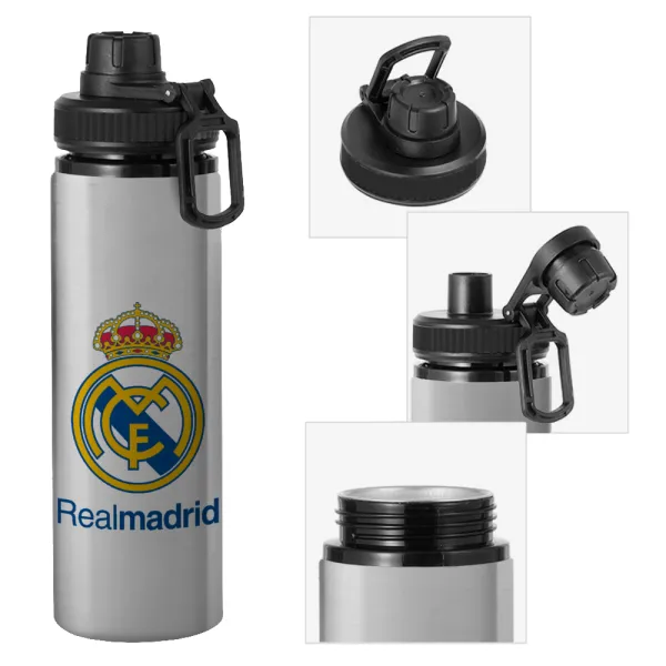 Real Madrid CF — Μεταλλικό παγούρι νερού με καπάκι ασφαλείας, αλουμινίου 850ml
