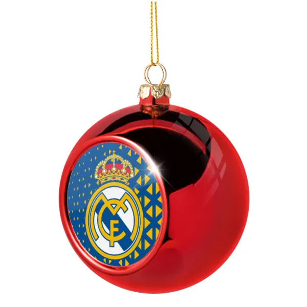 Real Madrid CF — Χριστουγεννιάτικη μπάλα δένδρου Κόκκινη 8cm
