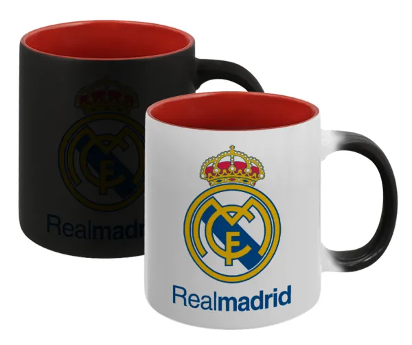 Real Madrid CF — Κούπα Μαγική εσωτερικό κόκκινο, κεραμική, 330ml που αλλάζει χρώμα με το ζεστό ρόφημα