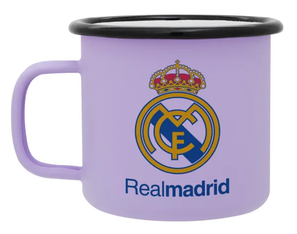 Real Madrid CF — Metal enamel mug, matte light pastel purple, 360ml