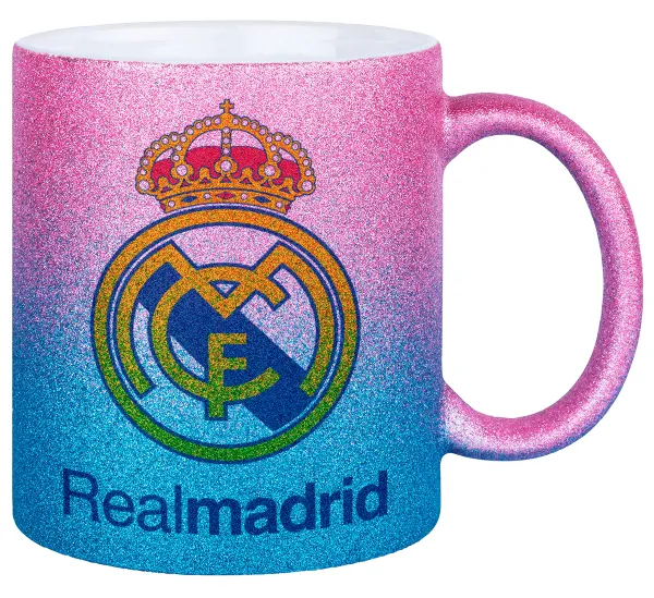 Real Madrid CF — Gold/blue glitter mug, ceramic, 330ml