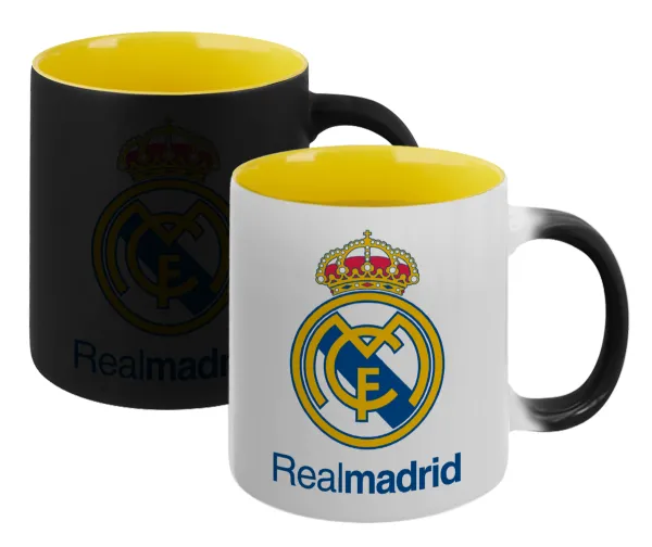 Real Madrid CF — Magic mug with yellow interior, ceramic, 330ml, changes colour with hot drinks