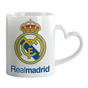 Real Madrid CF, Mug heart handle, ceramic, 330ml