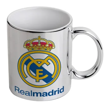 Real Madrid CF, Κούπα κεραμική, ασημένια καθρέπτης, 330ml
