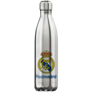 Real Madrid CF, Μεταλλικό παγούρι θερμός Inox (Stainless steel), διπλού τοιχώματος, 750ml