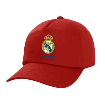 Real Madrid CF, Children's Baseball Cap, 100% Cotton Twill, Red (COTTON, CHILDREN'S, UNISEX, ONE SIZE)