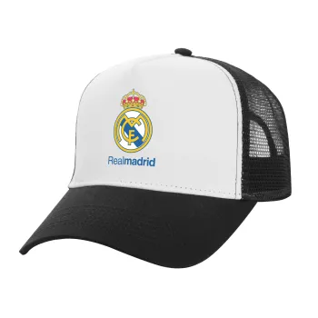 Real Madrid CF, Καπέλο Ενηλίκων Structured Trucker, με Δίχτυ, ΛΕΥΚΟ/ΜΑΥΡΟ (100% ΒΑΜΒΑΚΕΡΟ, ΕΝΗΛΙΚΩΝ, UNISEX, ONE SIZE)