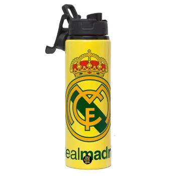 Real Madrid CF, Μεταλλικό παγούρι νερού με καπάκι ασφαλείας, αλουμινίου 850ml