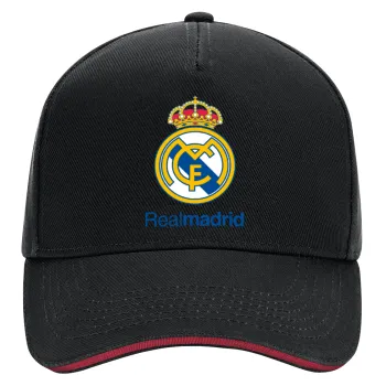 Real Madrid CF, DRILL Adult Ultimate Hat BLACK/RED, (100% COTTON, ADULT, UNISEX, ONE SIZE)