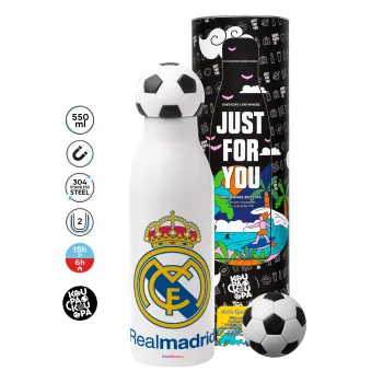 Real Madrid CF, Μπάλα ποδοσφαίρου μεταλλικό παγούρι θερμός, διπλού τοιχώματος, 550ml